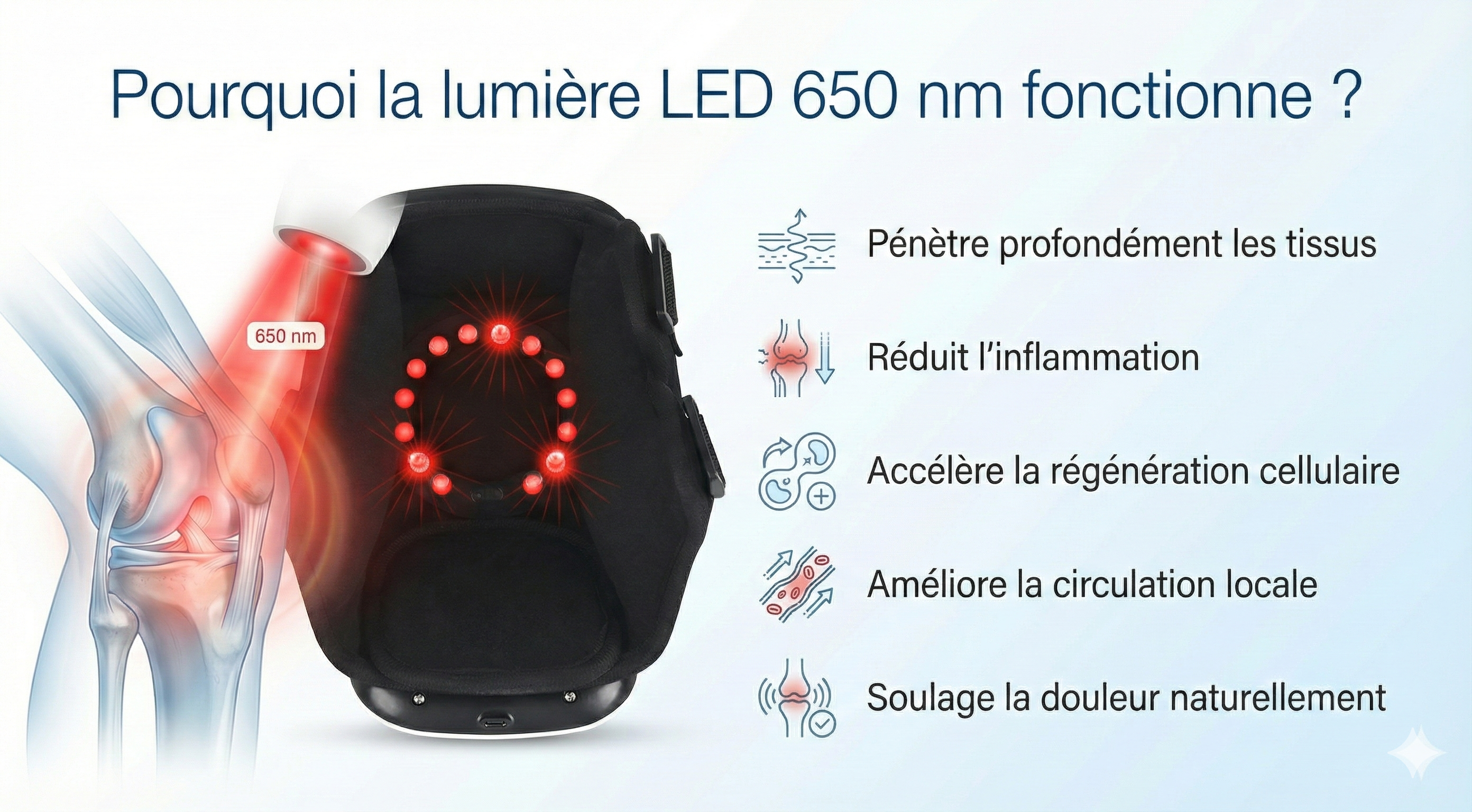 OrthoThermia™ – Masseur de Genou Chauffant Intelligent